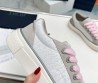 Женские комбинированные кеды Christian Dior 2023 серые с розовыми шнурками