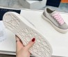 Женские комбинированные кеды Christian Dior 2023 серые с розовыми шнурками