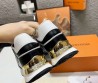 Женские кожаные кроссовки Louis Vuitton 2023 черные с белым