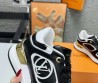 Женские кожаные кроссовки Louis Vuitton 2023 черные с белым