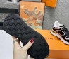Женские кожаные кроссовки Louis Vuitton 2023 черные с белым