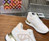Женские кожаные кроссовки Louis Vuitton 2023 белые с бежевыми вставками