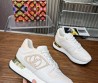Женские кожаные кроссовки Louis Vuitton 2023 белые с бежевыми вставками
