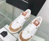 Женские комбинированные кроссовки Dolce & Gabbana 2023 белые с коричневым