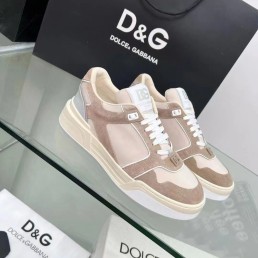 Женские комбинированные кроссовки Dolce & Gabbana 2023 бежевые
