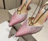 Женские туфли Jimmy Choo 2024 в стразах розовые