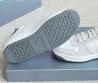 Мужские комбинированные кроссовки Prada 2024 белые с серым