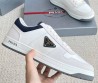 Мужские комбинированные кроссовки Prada 2024 белые с серым