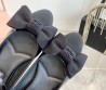 Женские кожаные туфли Miu Miu 2024 с бантом черные лакированные