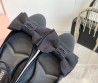 Женские велюровые туфли Miu Miu 2024 с бантом черные
