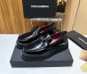 Мужские кожаные лоферы Dolce & Gabbana 2024 черные глянцевые