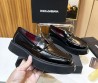 Мужские кожаные лоферы Dolce & Gabbana 2024 черные глянцевые