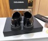 Мужские кожаные лоферы Dolce & Gabbana 2024 черные глянцевые с буквами