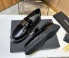 Мужские кожаные лоферы Dolce & Gabbana 2024 черные глянцевые с буквами