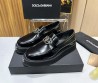 Мужские кожаные лоферы Dolce & Gabbana 2024 черные глянцевые с буквами