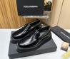 Мужские кожаные лоферы Dolce & Gabbana 2024 черные глянцевые на толстой подошве