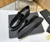 Мужские кожаные лоферы Dolce & Gabbana 2024 черные глянцевые на толстой подошве