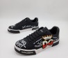 Женские кожаные кроссовки Dolce & Gabbana 2024 черные с белыми надписями