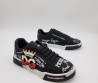 Женские кожаные кроссовки Dolce & Gabbana 2024 черные с белыми надписями
