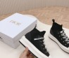 Женские высокие текстильные кеды Christian Dior 2024 темно-серые