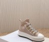 Женские высокие текстильные кеды Christian Dior 2024 бежевые
