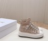 Женские высокие текстильные кеды Christian Dior 2024 бежевые
