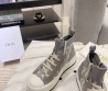 Женские высокие текстильные кеды Christian Dior 2024 серые