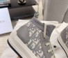 Женские высокие текстильные кеды Christian Dior 2024 серые
