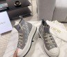 Женские высокие текстильные кеды Christian Dior 2024 серые