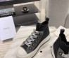 Женские высокие текстильные кеды Christian Dior 2024 черные с серым