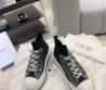Женские высокие текстильные кеды Christian Dior 2024 черные с серым