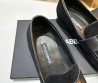 Мужские замшевые туфли Dolce & Gabbana 2024 черные с золотым логотипом