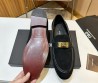 Мужские замшевые лоферы Dolce & Gabbana 2024 черные с золотой пряжкой