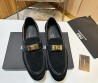 Мужские замшевые лоферы Dolce & Gabbana 2024 черные с золотой пряжкой