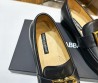 Мужские кожаные лоферы Dolce & Gabbana 2024 черные с золотым логотипом