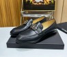 Мужские кожаные лоферы Dolce & Gabbana 2024 черные с серебристым логотипом