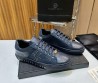 Мужские кожаные кроссовки Philipp Plein 2024 синие под рептилию