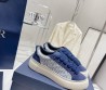Женские комбинированные кеды Christian Dior 2024 синие с голубым