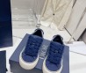 Женские комбинированные кеды Christian Dior 2024 синие с голубым