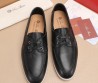 Мужские кожаные лоферы Loro Piana 2024 черные