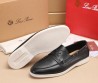 Мужские кожаные лоферы Loro Piana 2024 черные