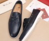 Мужские кожаные лоферы Loro Piana 2024 синие