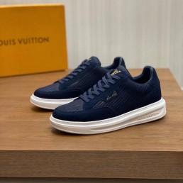 Мужские кожаные кроссовки Louis Vuitton 2024 синие