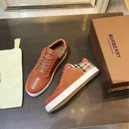 Мужские комбинированные кроссовки Burberry 2024 коричневые