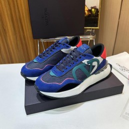 Мужские комбинированные кроссовки Valentino 2024 синие