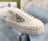 Женские текстильные кеды Prada 2024 белые