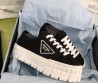 Женские текстильные кеды Prada 2024 черные