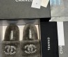 Женские меховые шлепанцы Chanel 2024 серые со стразами