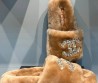 Женские меховые шлепанцы Chanel 2024 бежевые со стразами