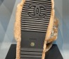 Женские меховые шлепанцы Chanel 2024 бежевые со стразами